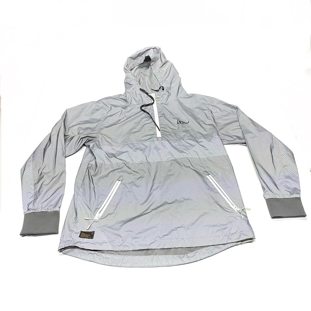 Imperial‎ Motion Reflective Hooded Jacket Mens Silver Gray Windbreaker MED